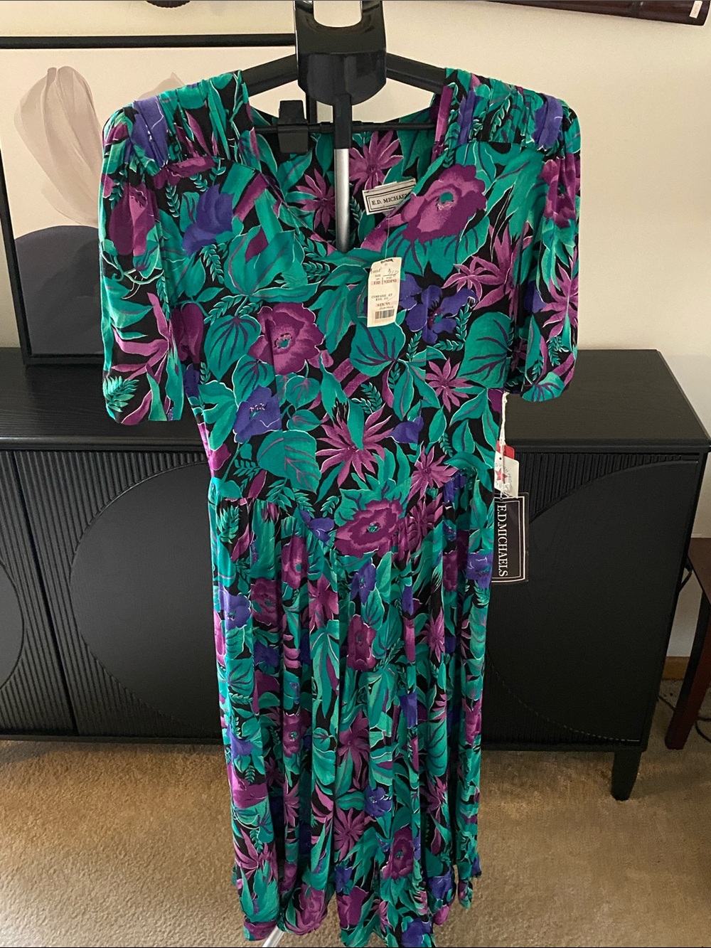 E.D. Michaels Vintage 80’s Floral Print Dress